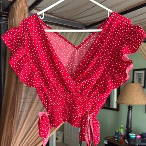 Red Polka Dot Women's Blouse